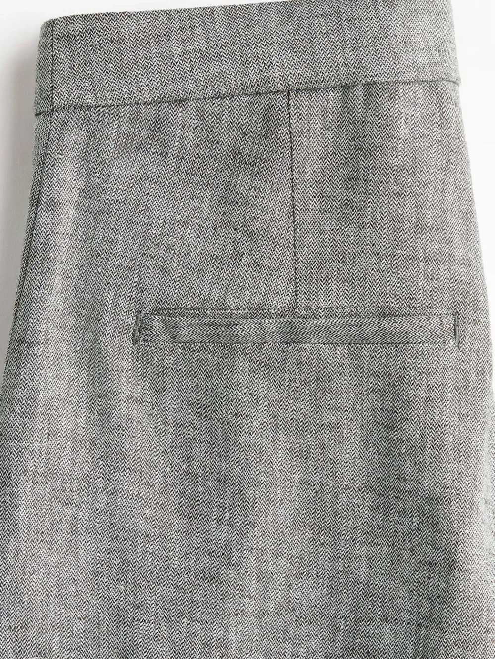 H&M wide leg linen blend pants grey melange